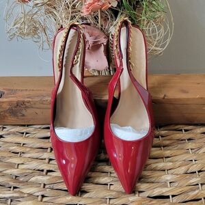 Elegant Red Slingback Heels